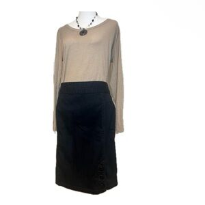 Massimo dark denim pencil skirt button accents and decorative waist plus…